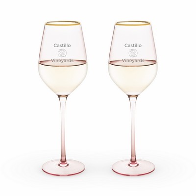 Twine Living® Rose Crystal White Wine Glass, set of 2