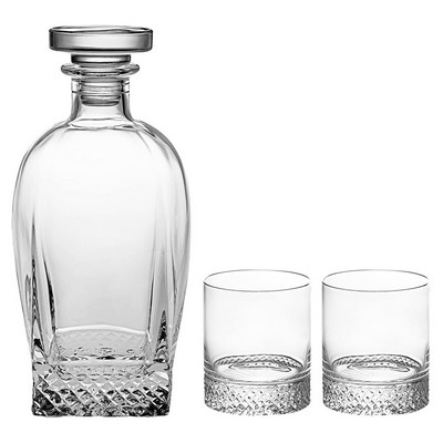 European Regal Diamante Decanter Set with Two Glasses