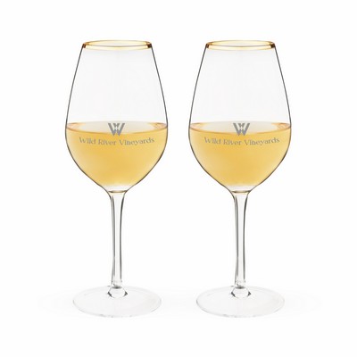 Twine Living® Gilded Stemmed Wine Glass, set of 2