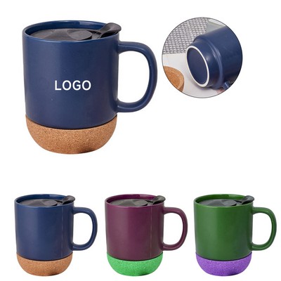 15 oz Ceramic Mugs with Matte Cork Bottom