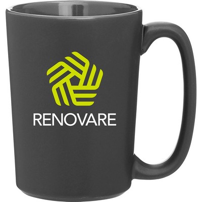 12 oz Rocca Ceramic Mug (Matte Black/Glossy Storm Gray)