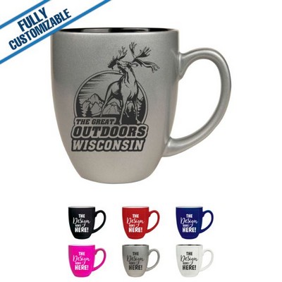 16 Oz. Black Ceramic Bistro Mug