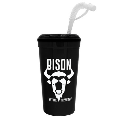 Garyline® Supersize Stadium Cup with Straw Lid - 32 oz.