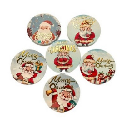 Embossed Ceramics absorbent coaster with cork base