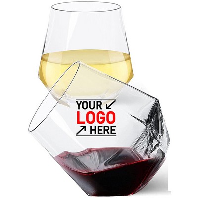 10oz Diamond Shaped Stemless Wine Glass