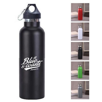 17oz Wide Mouth Stainless Steel Insulated Water Bottle with Carabiner