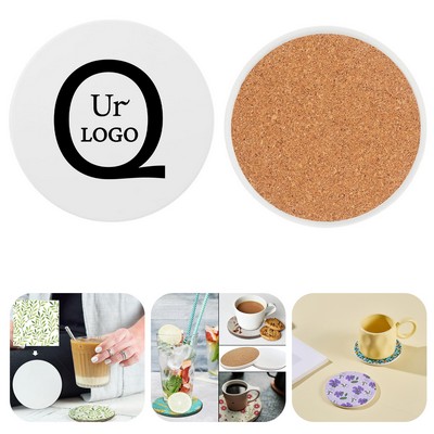 Ceramic Coaster Set (4-Piece) W/ Non-Slip Cork Backing
