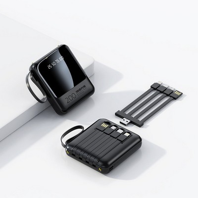 10000mah Mini Keychain Power Bank with Cables