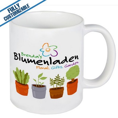 11 Oz. White Ceramic Full Color Mug w/Handle