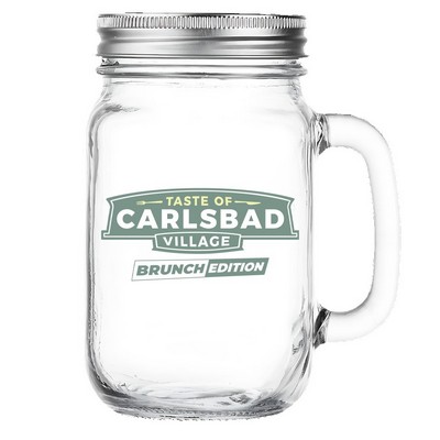 Acrylic Mason Jar with Lid & Handle