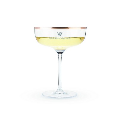 Twine Living® Copper Rim Crystal Coupe, set of 2