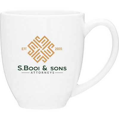15 oz Bistro Ceramic Mug (Glossy White)
